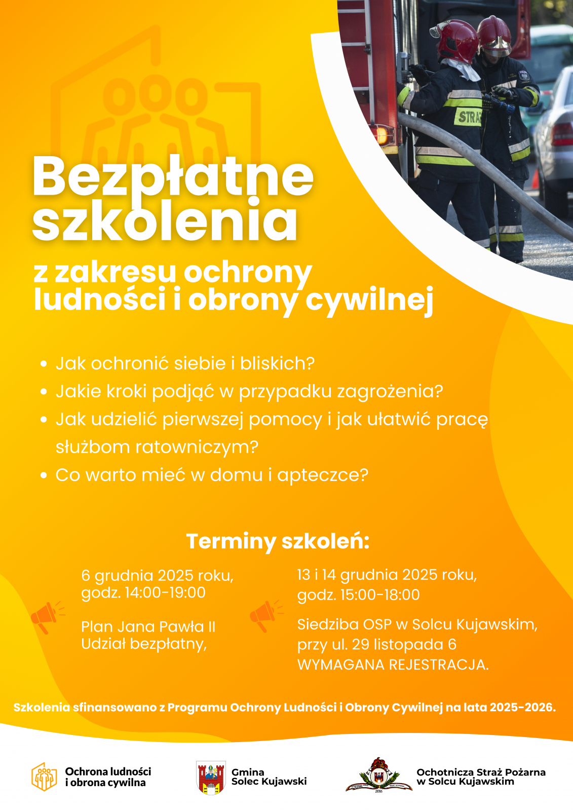 Bezpłatne szkolenia z ochrony ludności i obrony cywilnej