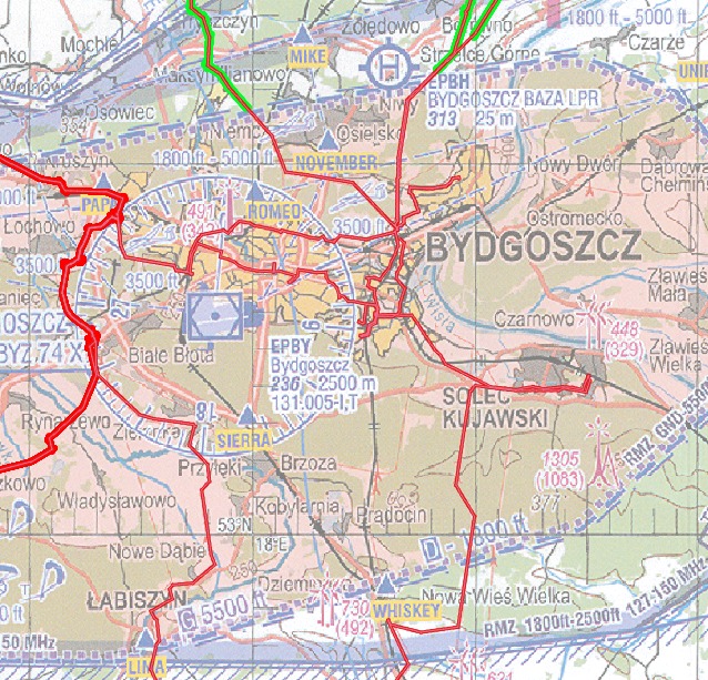 Mapa planowanej inspekcji linii