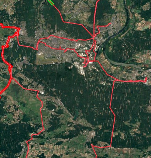 Mapa planowanej inspekcji linii
