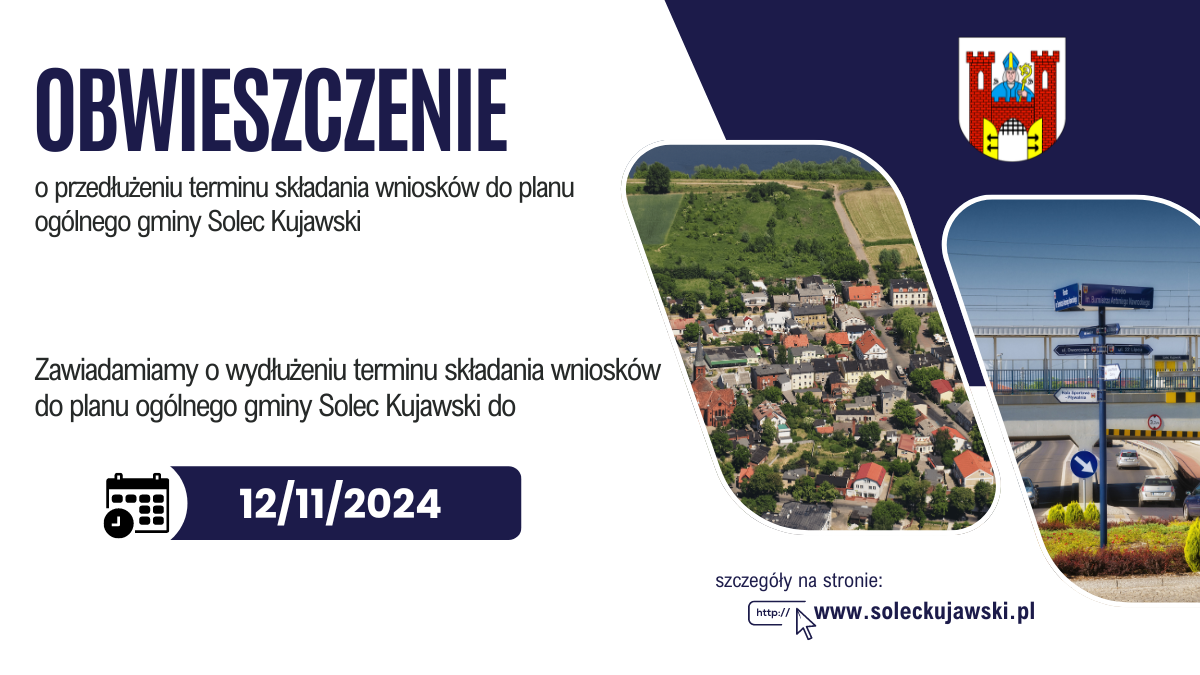 Obwieszczenie dotyczące planu ogólnego gminy Solec Kujawski