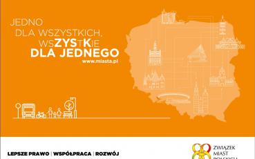 Plakat kampanii Zwiazku Miast Polskich.