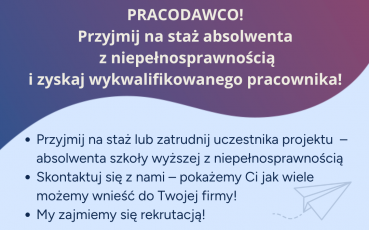  „Dyplom i co dalej? Absolwenci z niepełnosprawnościami na rynku pracy”