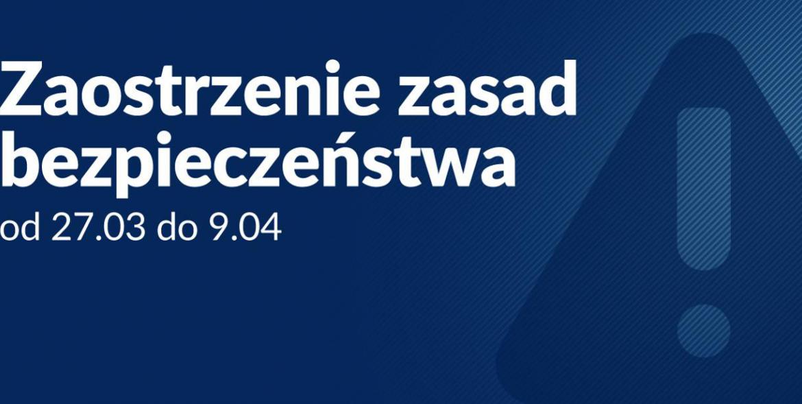 Zaostrzenie zasad bezpieczeństwa - plakat.