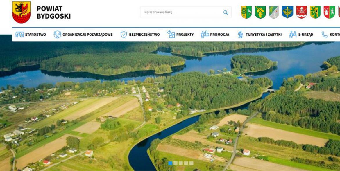Zrzut ekranu strony internetowej powiatu bydgoskiego