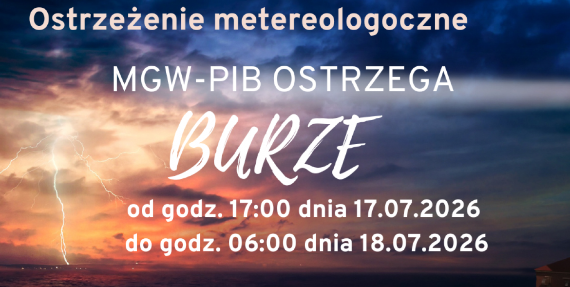 Ostrzeżenie meteorologiczne - BURZE