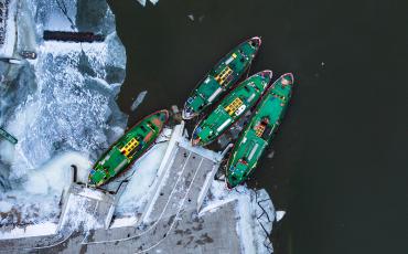 Lodołamacze na na Wiśle w Solcu Kujawskim