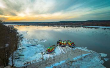 Lodołamacze na na Wiśle w Solcu Kujawskim
