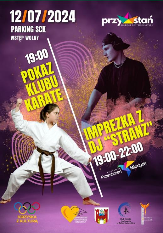 Plakat zapowiadający imprezę Igrzyska z Kulturą organizowany przez SCK.