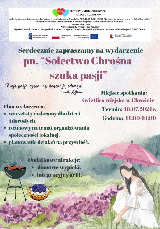 Plakat - Sołectwo Chrośna szuka pasji