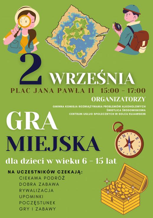 Plakat - GRA MIEJSKA dla dzieci w wieku 6 - 15 lat