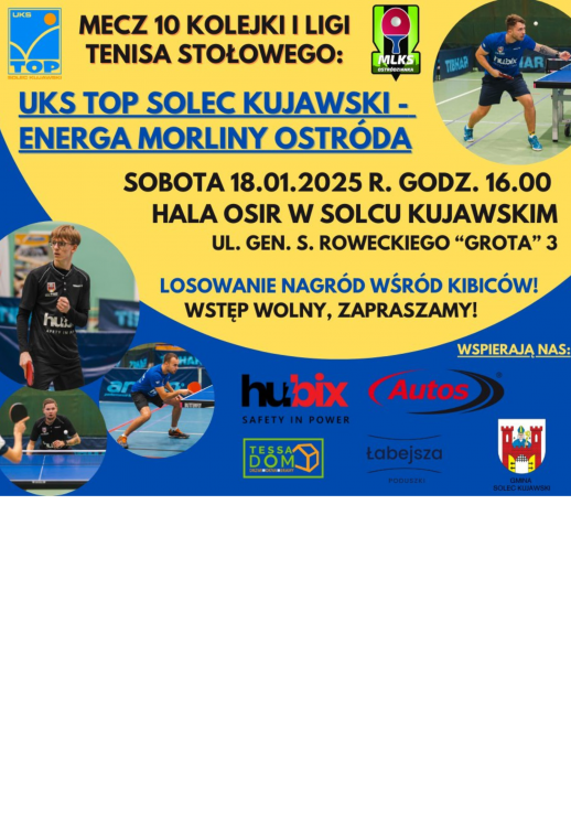 Mecz 10. kolejki I ligi tenisa stołowego