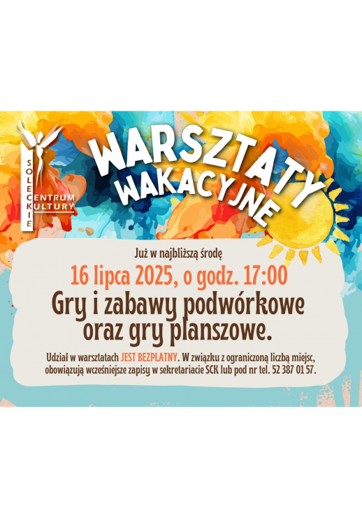 Warsztaty wakacyjne: gry i zabawy podwórkowe oraz gry planszowe