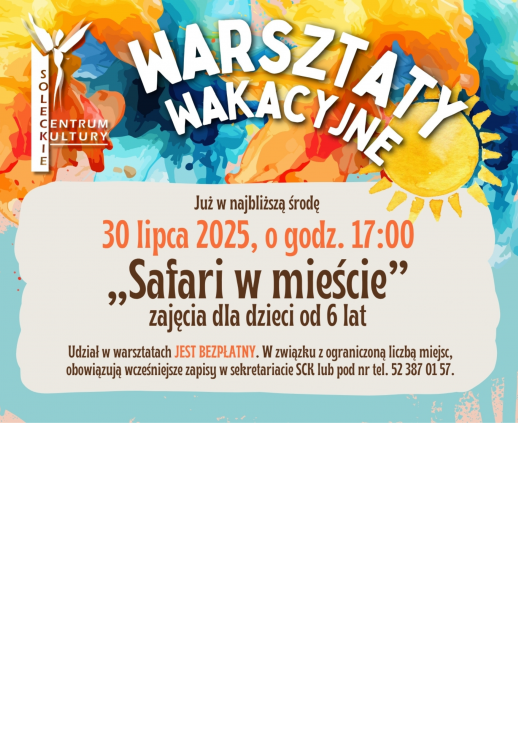 Warsztaty wakacyjne „Safari w mieście”