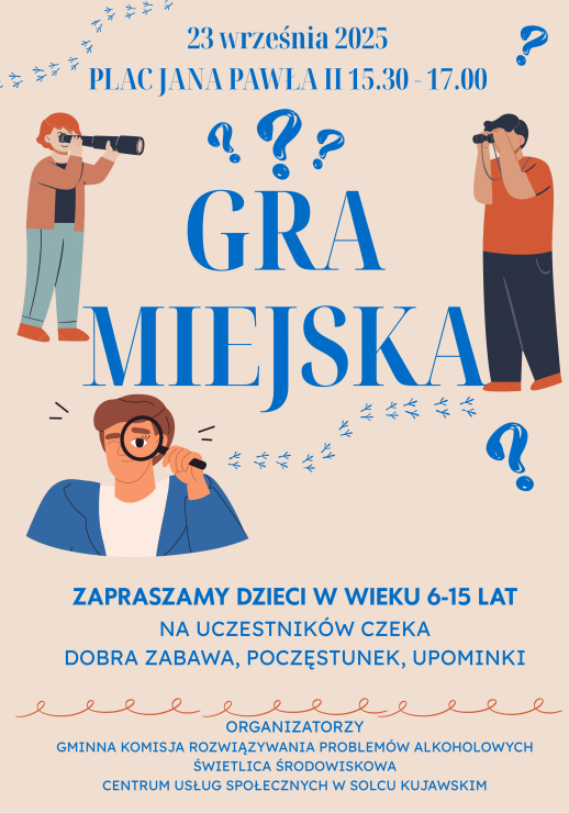 Plakat - Gra Miejska dla dzieci i młodzieży